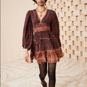 Ulla Johnson Hayana Silk Mini Dress in Agate